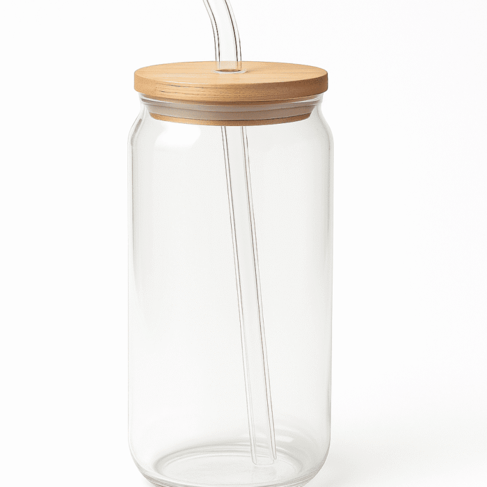 Vaso de Plástico 550 ml con Tapa de Madera | Personalizable